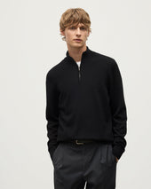 Rory Cashmere Classic Black Zip Neck Jumper
