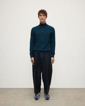 Classic Cashmere Dark Green Zip Neck Jumper