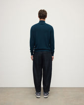 Classic Cashmere Dark Green Zip Neck Jumper