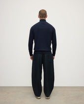 Classic Cashmere Dark Navy Zip Neck Jumper