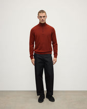 Classic Cashmere Dark Red Zip Neck Jumper
