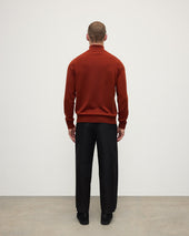 Classic Cashmere Dark Red Zip Neck Jumper