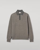Tweel Grey & Brown Cashmere Rugby Shirt