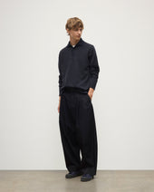 Tweel Navy & Grey Cashmere Rugby Shirt