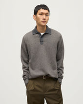 Tweel Grey & Brown Cashmere Rugby Shirt