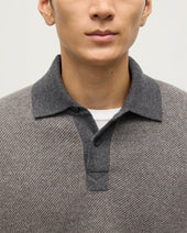 Tweel Grey & Brown Cashmere Rugby Shirt