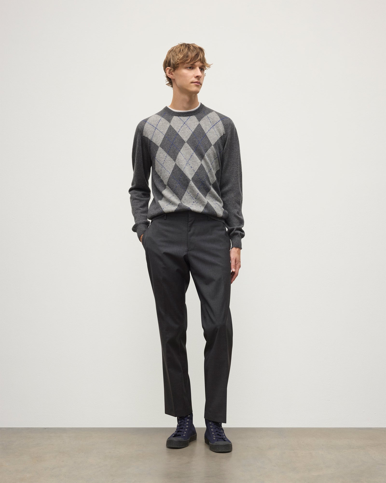 Argyll Mid Grey Cashmere Jumper