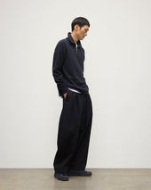 Tweel Navy & Grey Cashmere Half Zip Jumper