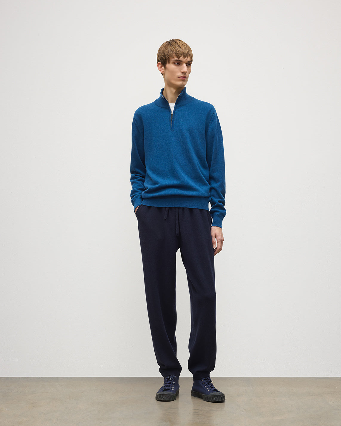 Reuben Cashmere Zip Neck Jumper