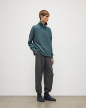 Tweel Grey Green Cashmere Half Zip Jumper