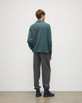 Tweel Grey Green Cashmere Half Zip Jumper