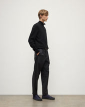Rory Cashmere Classic Black Zip Neck Jumper
