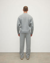 Double Face Light Grey Tapered Joggers