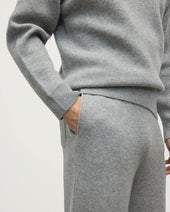 Double Face Light Grey Tapered Joggers