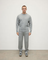 Double Face Light Grey Tapered Joggers