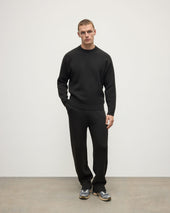 Double Faced Dark Grey Tapered Joggers