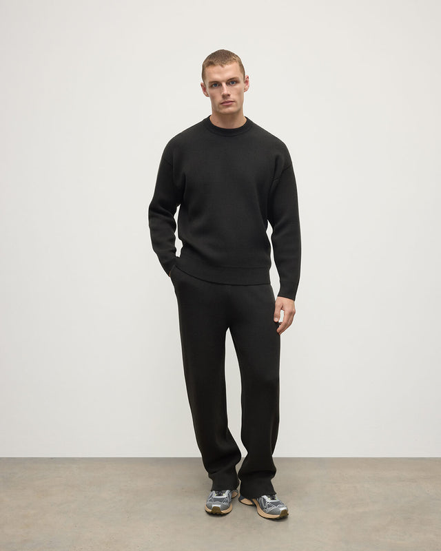 Double Faced Dark Grey Tapered Joggers