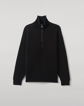 Double Face Black Half Zip Jumper