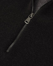 Double Face Black Half Zip Jumper