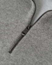 Double Face Light Grey Half Zip Jumper