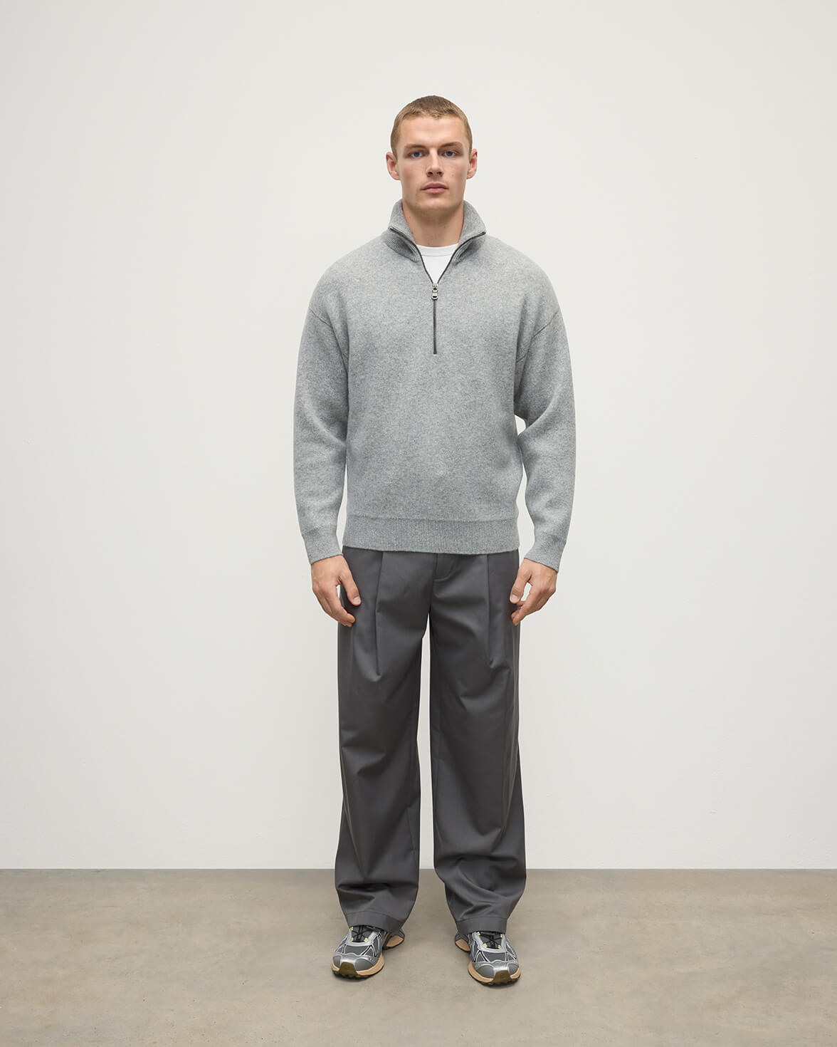 Double Face Half Zip Jumper