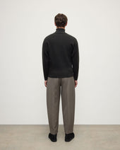 Double Face Dark Grey Half Zip Jumper