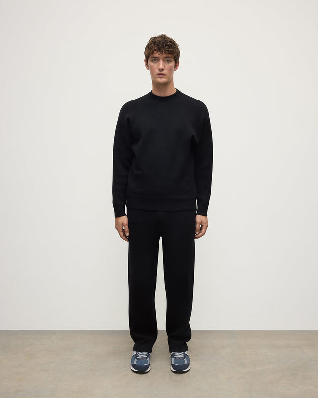 Double Faced Black Sweatshirt