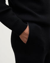 Double Face Black Tapered Joggers