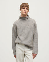 Kester Blue Marl Cashmere Funnel Neck Jumper