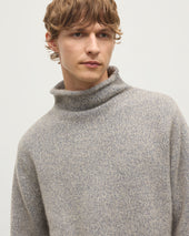 Kester Blue Marl Cashmere Funnel Neck Jumper