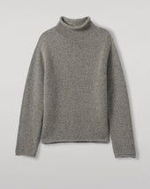 Kester Blue Marl Cashmere Funnel Neck Jumper
