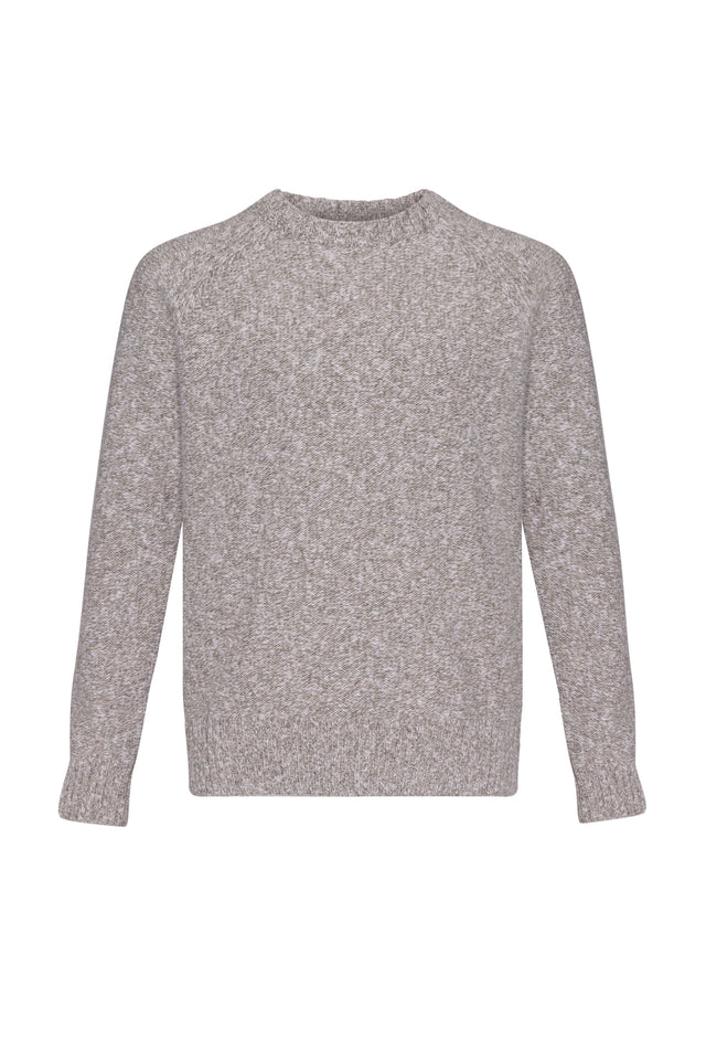 Wool Cashmere Slub Natural Jumper