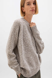 Wool Cashmere Slub Natural Jumper