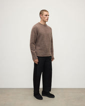 Brushed Cashmere Silk Brown Jumper