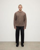 Brushed Cashmere Silk Brown Jumper