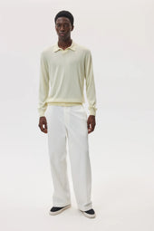 Superfine Cashmere Silk Light Yellow Polo Shirt