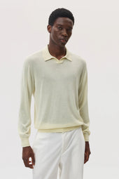 Superfine Cashmere Silk Light Yellow Polo Shirt