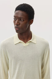 Superfine Cashmere Silk Light Yellow Polo Shirt
