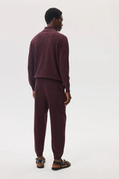 Deep Red Tapered Cashmere Joggers