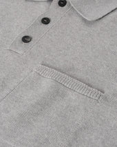 Superfine Merino Relaxed Light Grey Polo Shirt