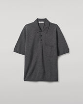 Superfine Merino Relaxed Charcoal Polo Shirt
