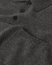 Superfine Merino Relaxed Charcoal Polo Shirt