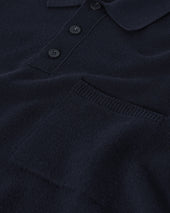 Superfine Merino Relaxed Dark Navy Polo Shirt