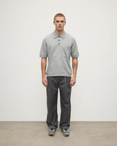 Superfine Merino Relaxed Light Grey Polo Shirt