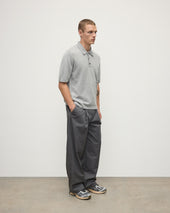 Superfine Merino Relaxed Light Grey Polo Shirt