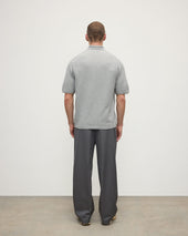 Superfine Merino Relaxed Light Grey Polo Shirt