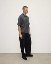 Superfine Merino Relaxed Charcoal Polo Shirt
