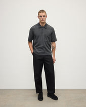 Superfine Merino Relaxed Charcoal Polo Shirt