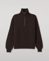 Chalmers Charcoal Half Zip Lambswool Jumper
