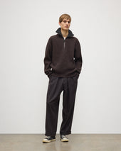 Chalmers Charcoal Half Zip Lambswool Jumper